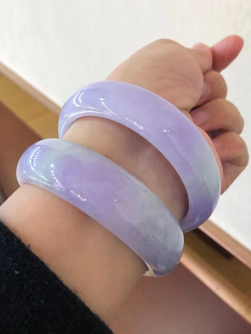 Genuine Purple Jadeite Bangle – Myanmar Grade A Jade for Women
