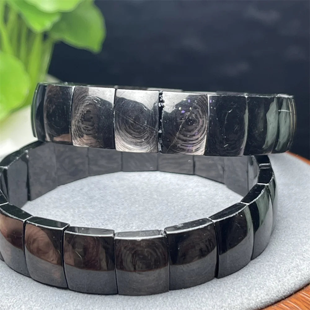 Natural Hypersthene Bracelet – Crystal Bangle for Women & Men