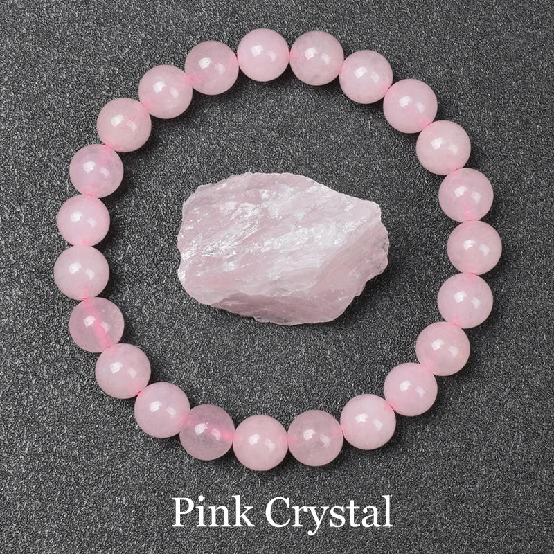 Natural Stone Pink Opal Beads Bracelet