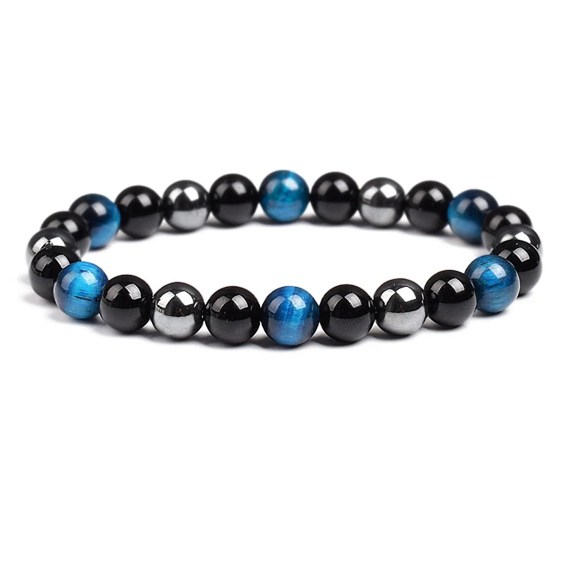 Triple Protection Bracelet Tiger Eye Black