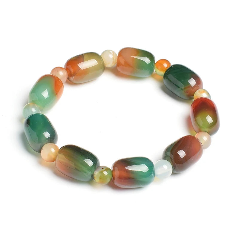 Natural Stone Beads Green Agates Charm Bracelets