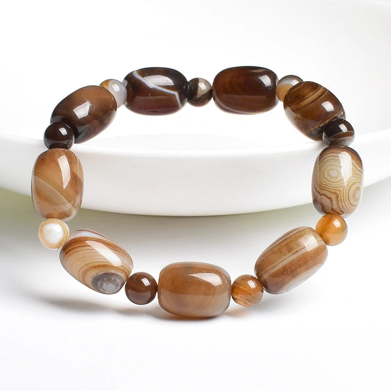 Natural Stone Beads Green Agates Charm Bracelets