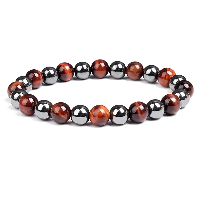 Fashion Men Bracelet Hematite Tiger Eye Stone