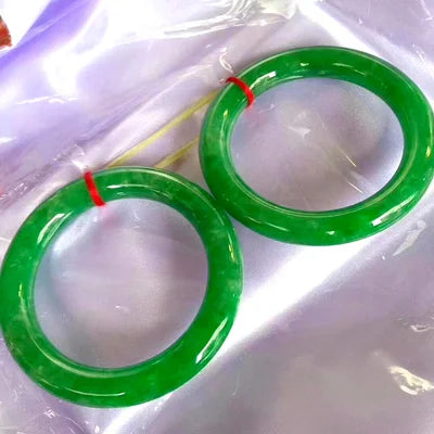 Genuine Green Jadeite Bangles – Myanmar Grade A Jade for Women