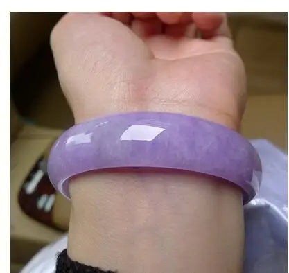 Genuine Purple Jadeite Bangle – Myanmar Grade A Jade for Women