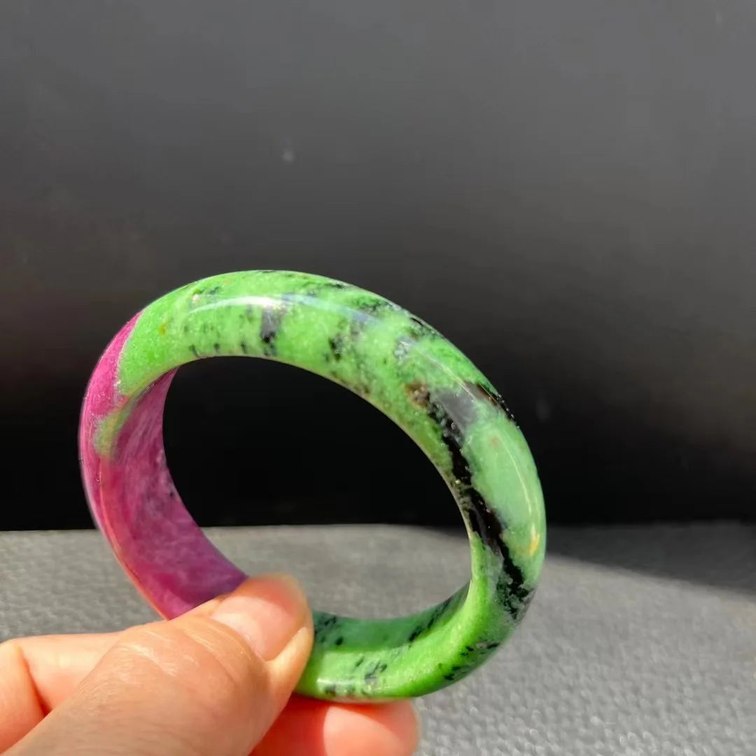 Natural Ruby Zoisite Bracelet – High-Quality Crystal Bangle for Women & Men