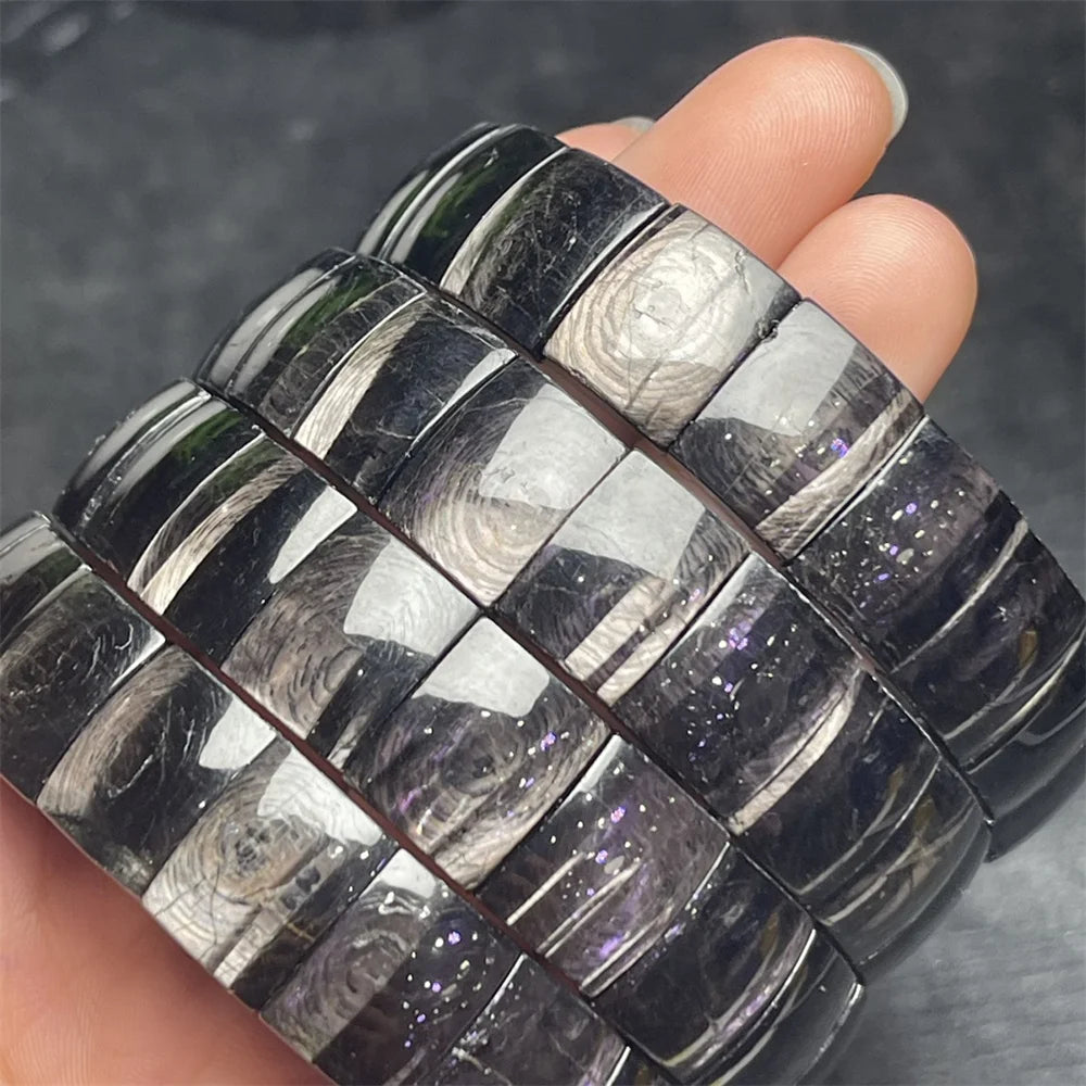 Natural Hypersthene Bracelet – Crystal Bangle for Women & Men