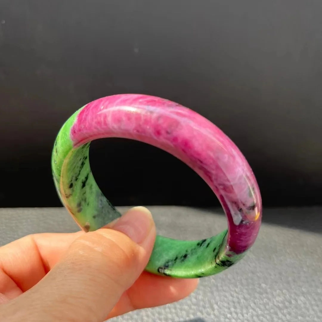Natural Ruby Zoisite Bracelet – High-Quality Crystal Bangle for Women & Men