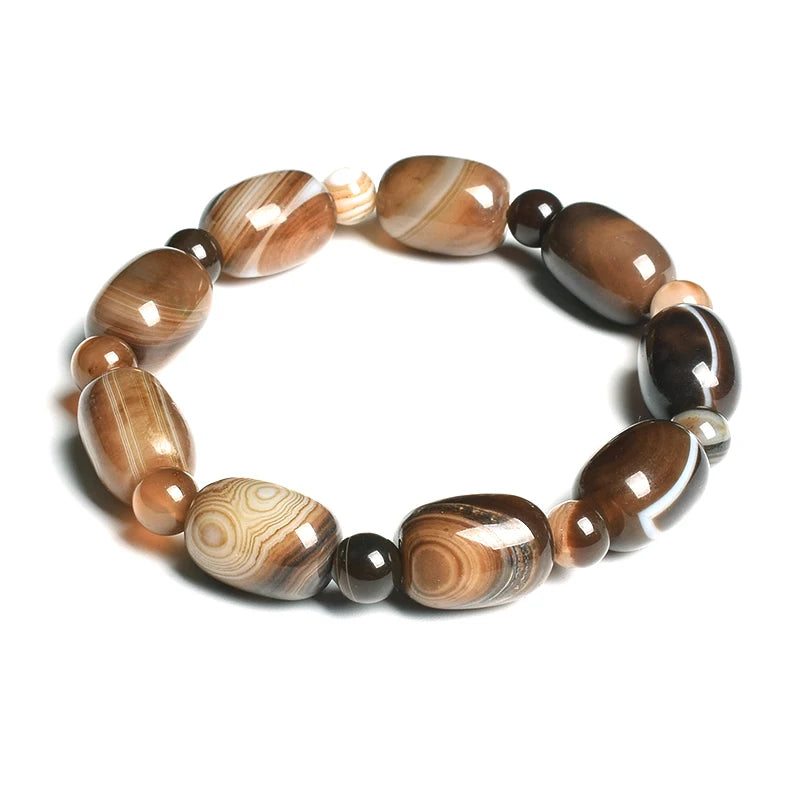 Natural Stone Beads Green Agates Charm Bracelets