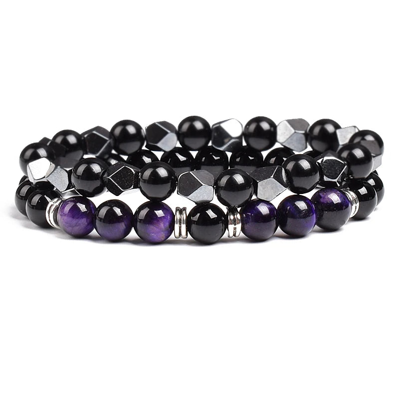 Irregular Hematite Bracelet Sets