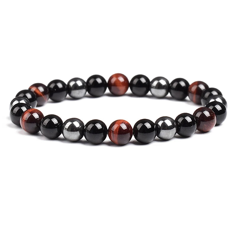 Triple Protection Bracelet Tiger Eye Black