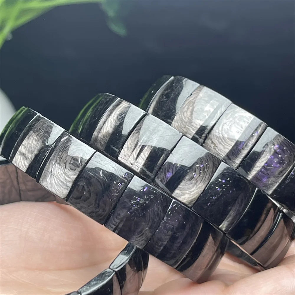 Natural Hypersthene Bracelet – Crystal Bangle for Women & Men