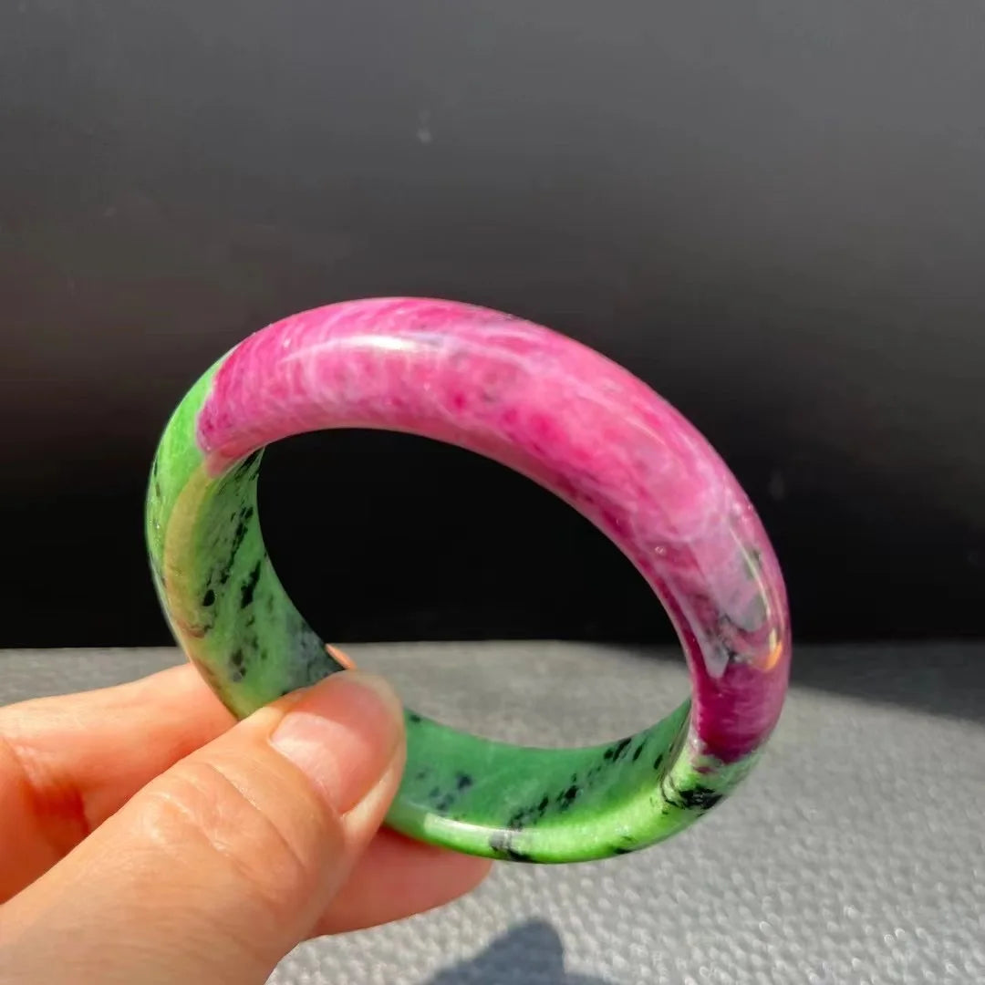 Natural Ruby Zoisite Bracelet – High-Quality Crystal Bangle for Women & Men