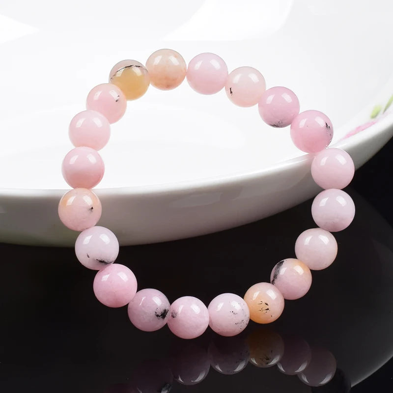 Natural Stone Pink Opal Beads Bracelet