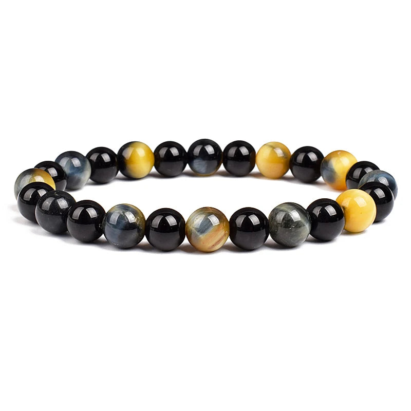 Fashion Men Bracelet Hematite Tiger Eye Stone