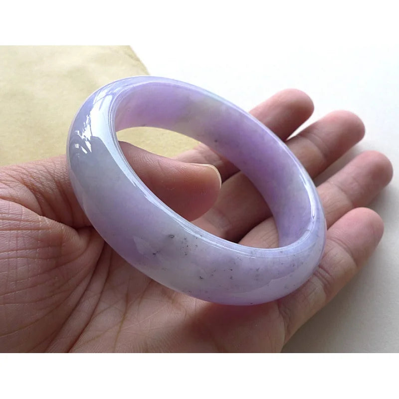 Genuine Purple Jadeite Bangle – Certified Grade A Jade for Women