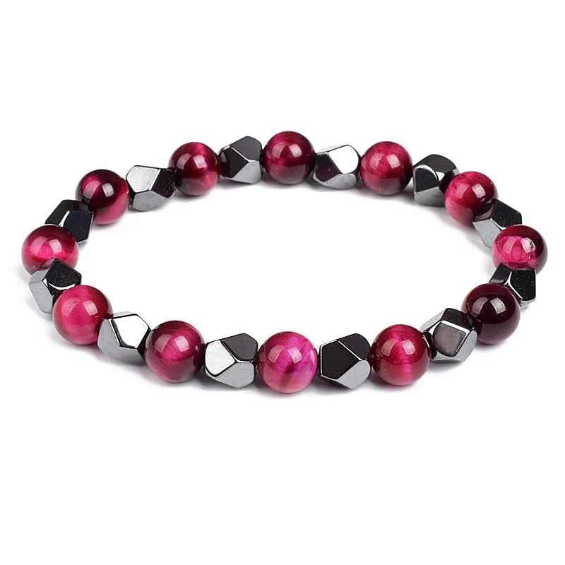 Fashion Men Bracelet Hematite Tiger Eye Stone