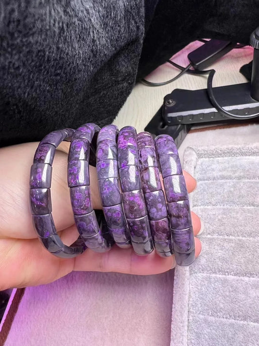 Natural Sugilite Beads Bracelet – Gemstone Bangle for Women