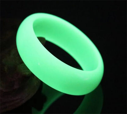 Natural Wide Fluorite Luminous Bracelet – 19–22mm Glow-in-the-Dark Gemstones