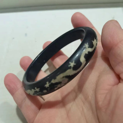 Old Agate Dzi Dragon Totem Bracelet – Natural Stone for Women