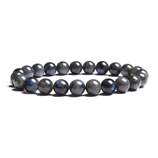 Natural Grey Labradorite Bracelets Flash Smooth
