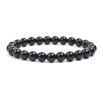 Feng Shui Black Obsidian Stone Beads Bracelet