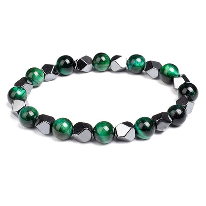 Fashion Men Bracelet Hematite Tiger Eye Stone