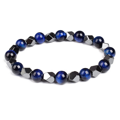 Fashion Men Bracelet Hematite Tiger Eye Stone