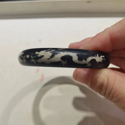 Old Agate Dzi Dragon Totem Bracelet – Natural Stone for Women