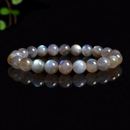 Natural Grey Labradorite Bracelets Flash Smooth