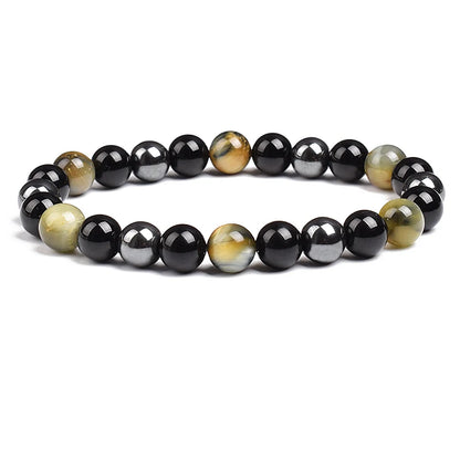 Triple Protection Bracelet Tiger Eye Black