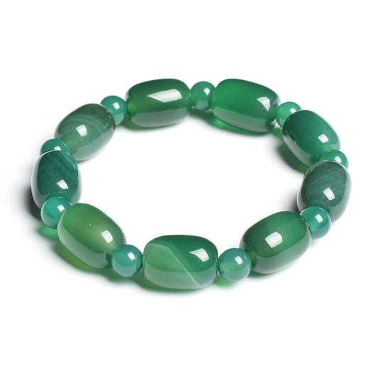 Natural Stone Beads Green Agates Charm Bracelets