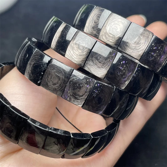 Natural Hypersthene Bracelet – Crystal Bangle for Women & Men
