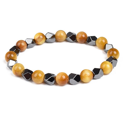 Fashion Men Bracelet Hematite Tiger Eye Stone