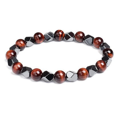 Fashion Men Bracelet Hematite Tiger Eye Stone