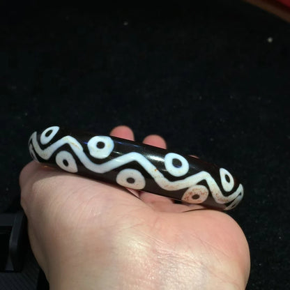 Old Agate Dzi 20-Eyes Bracelet – Cinnabar Dot Natural Stone for Women