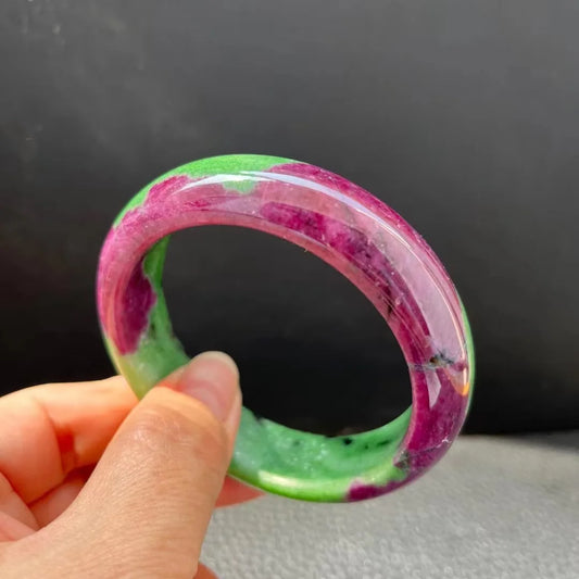 Natural Ruby Zoisite Bracelet – High-Quality Crystal Bangle for Women & Men