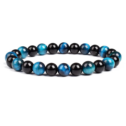 Fashion Men Bracelet Hematite Tiger Eye Stone