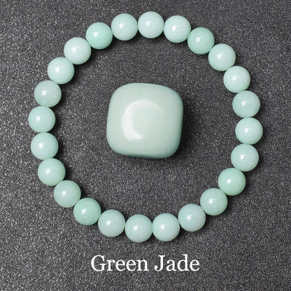 Natural Green Stripes Agates Beads Bracelet