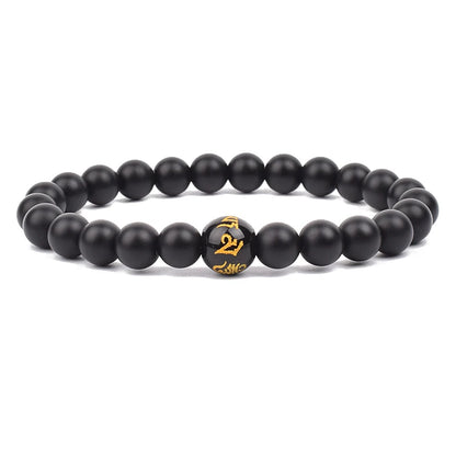 Feng Shui Black Obsidian Stone Beads Bracelet