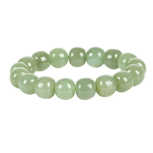 Natural Nephrite Green Jade Bracelet – Genuine Hetian Jade for Men & Women