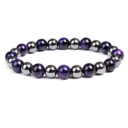 Fashion Men Bracelet Hematite Tiger Eye Stone