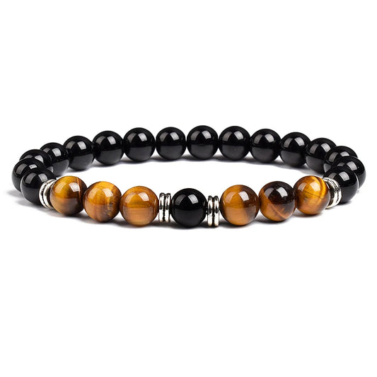 Triple Protection Bracelet Tiger Eye Black