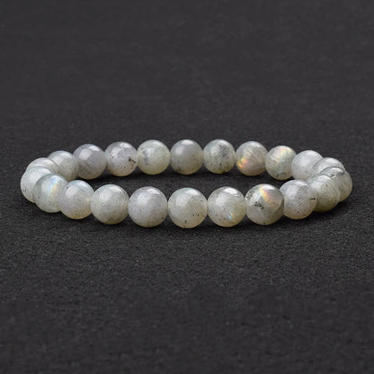 Natural Grey Labradorite Bracelets Flash Smooth