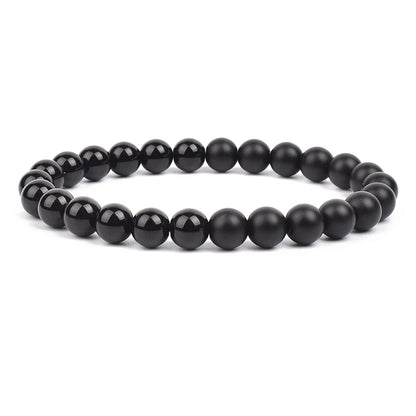 Feng Shui Black Obsidian Stone Beads Bracelet