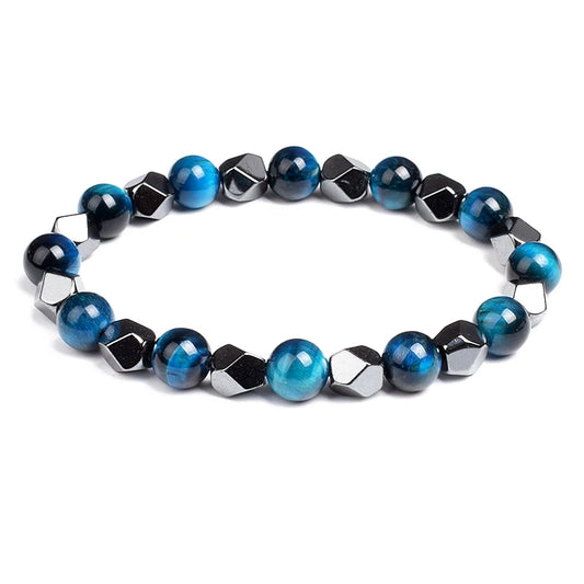 Fashion Men Bracelet Hematite Tiger Eye Stone