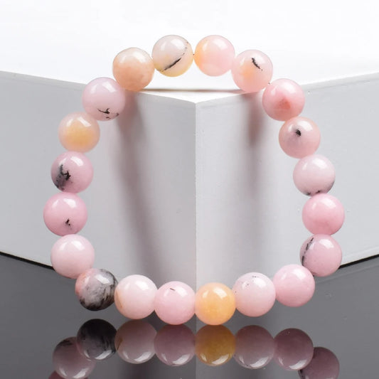Natural Stone Pink Opal Beads Bracelet