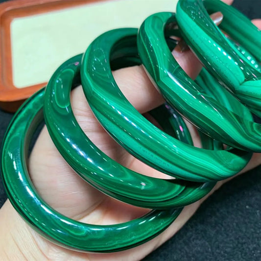 Natural Malachite Bracelet – Reiki Healing Crystal Bangle for Women