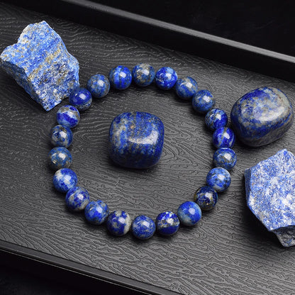Real 5A Natural Lapis Lazuli Stone Beads Bracelet